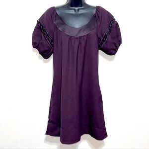 Anthropologie Maeve Plum Short Sleeve Dress